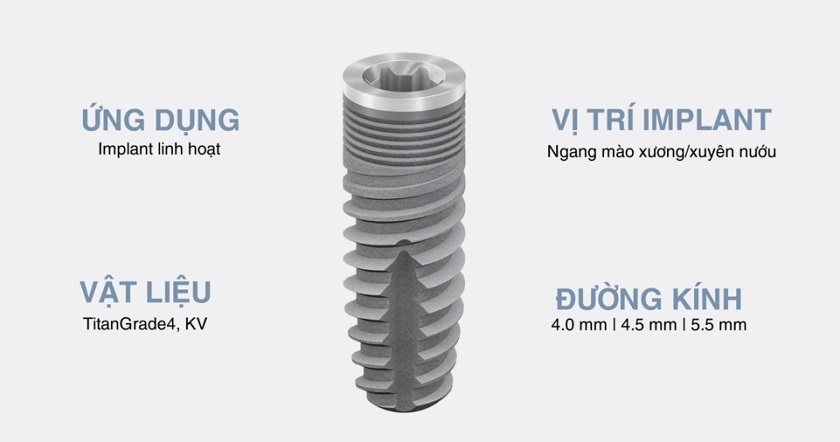 Implant blueSKY phù hợp để đặt ngang mào xương và sử dụng trong trường hợp Khách hàng đã cấy ghép xương – nâng xoang