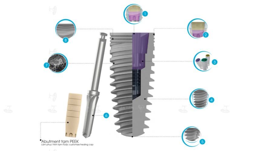 Cấu tạo của trụ Implant MIS C1