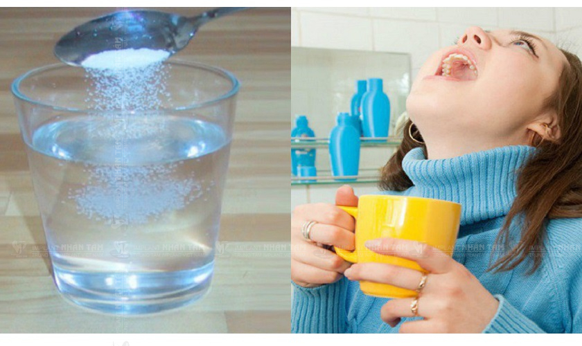 Súc miệng bằng nước muối giúp sát khuẩn và giảm đau răng