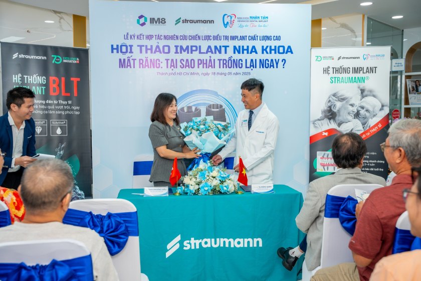 Lễ ký kết hợp tác nghiên cứu chiến lược điều trị Implant chất lượng giữa Nha khoa Nhân Tâm & IM8 Lễ ký kết hợp tác nghiên cứu chiến lược điều trị Implant chất lượng giữa Nha khoa Nhân Tâm & IM8