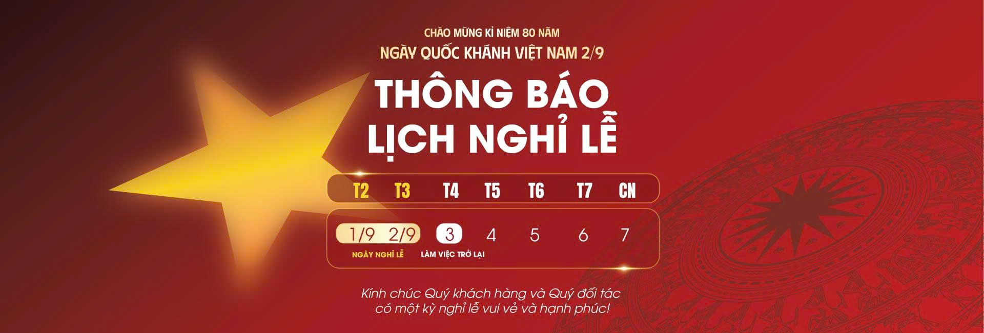 Thông báo lịch nghỉ lễ