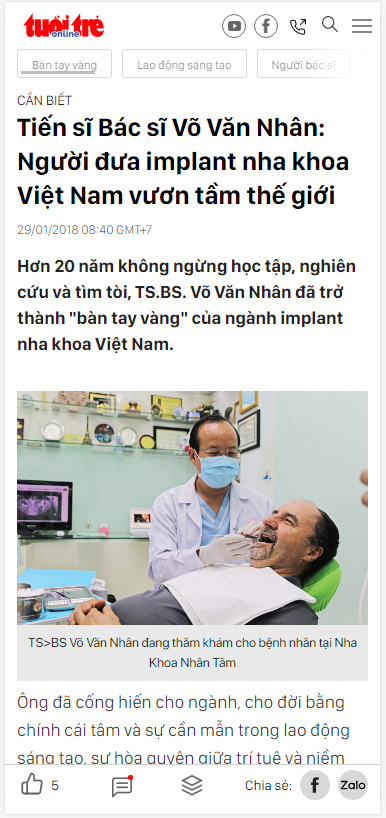 Người đưa implant Việt Nam vươn tầm thế giới