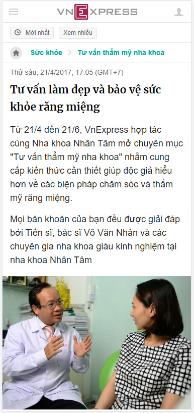 Tư vấn làm đẹp và bảo vệ sức khỏe răng miệng